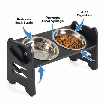 Raised Double-Bowl Feeding Station